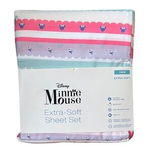 The Big One Kids Disney Minnie Mouse Twin Extra-Soft Sheet Set NWT